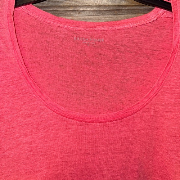 Eileen Fisher Pink 100% Linen Short Sleeve Scoop Neck Top Medium - Picture 3 of 4